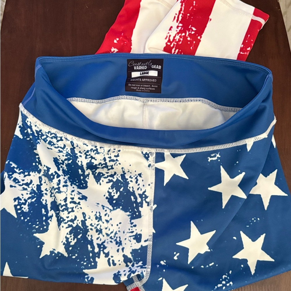 Constantly Varied Gear Blue and White Star Leggings Full Length - L